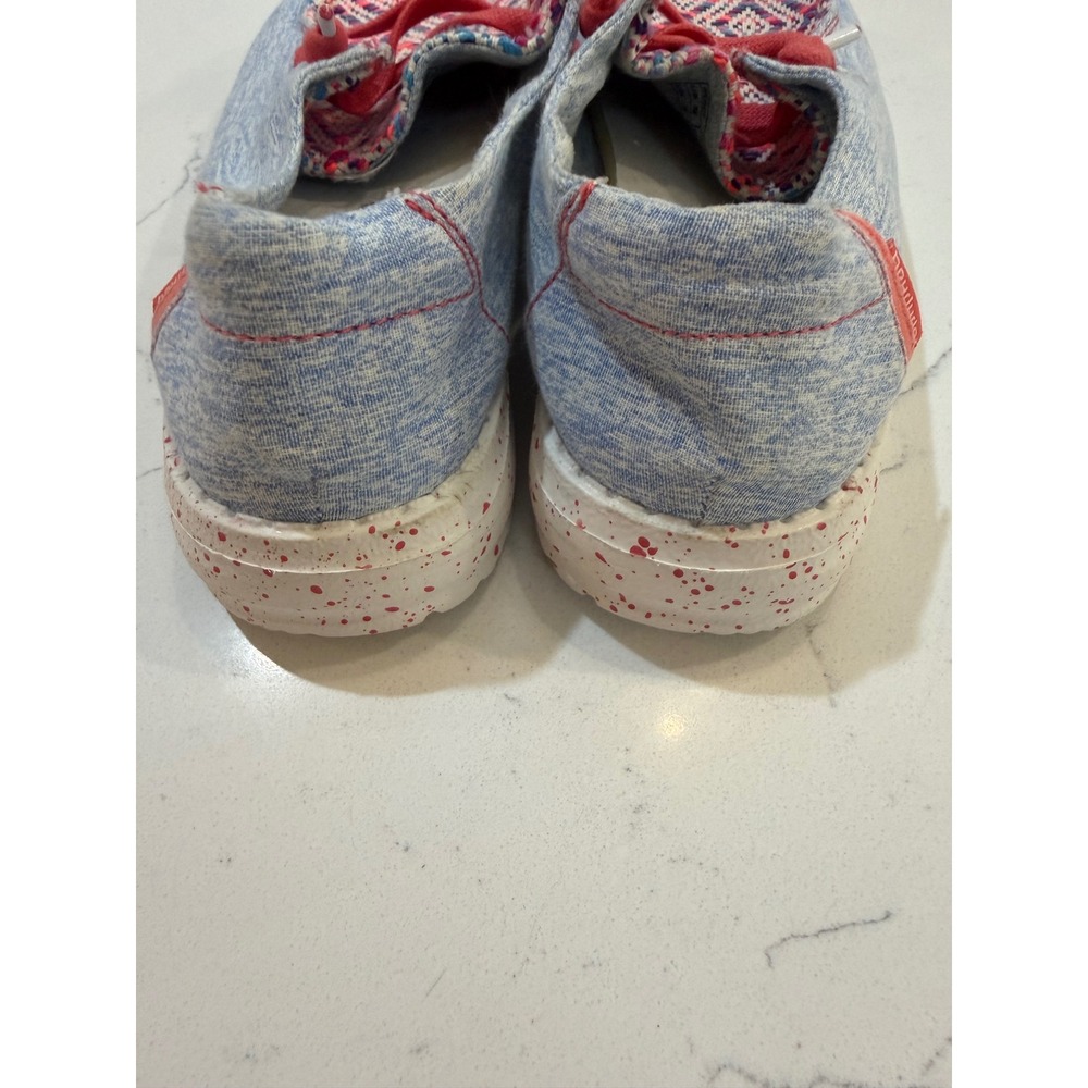 Hey Dude Wendy Playa Fiesta Rojo Blue Woven Slip On Loafers Shoes Womens 5 - Picture 6 of 6